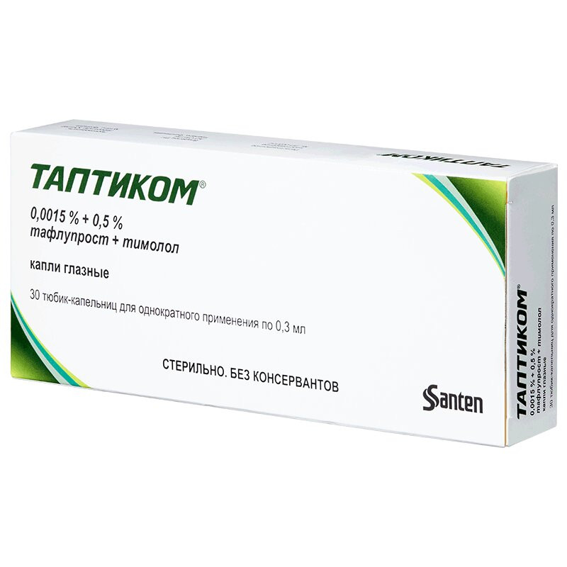 Таптиком 0,0015%+0,5% капли глазные 0,3 мл 30 шт
