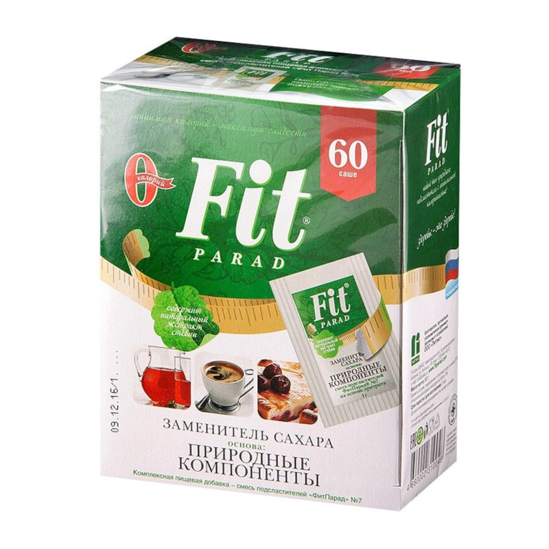 FitParad №7 Заменитель сахара экстракт стевии и эритрит саше 60 шт