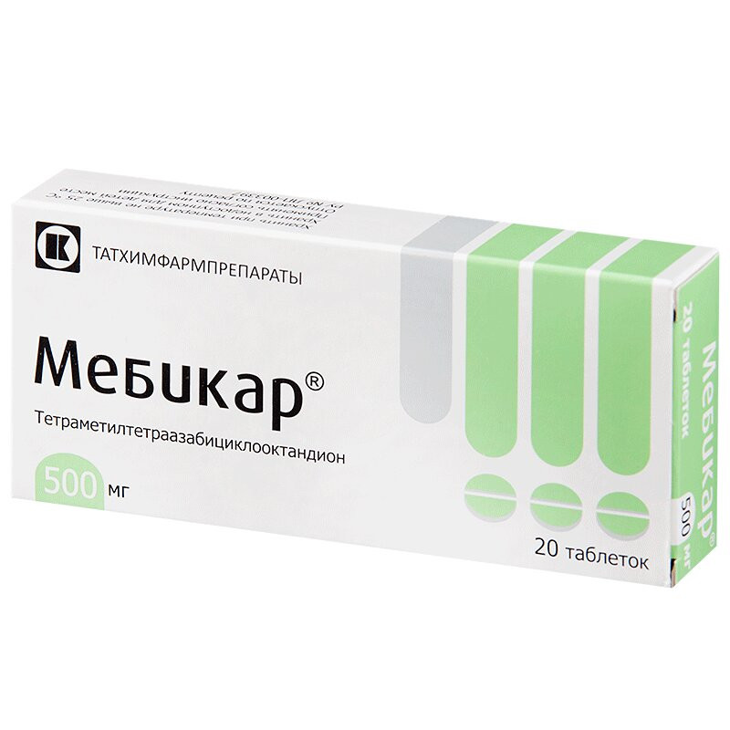 Мебикар 500 мг таблетки 20 шт