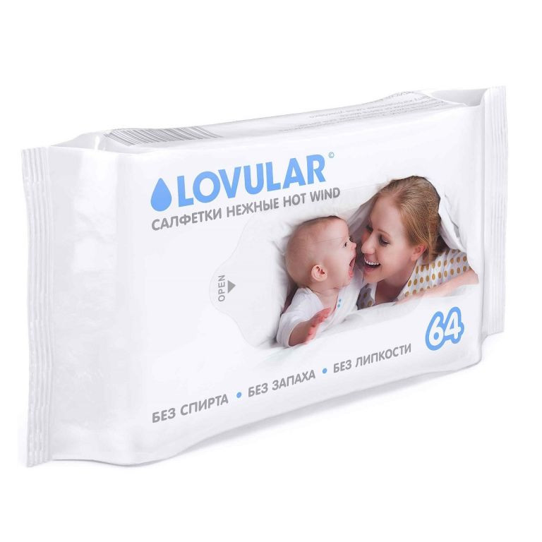 Lovular Салфетки влажные для детей 64 шт