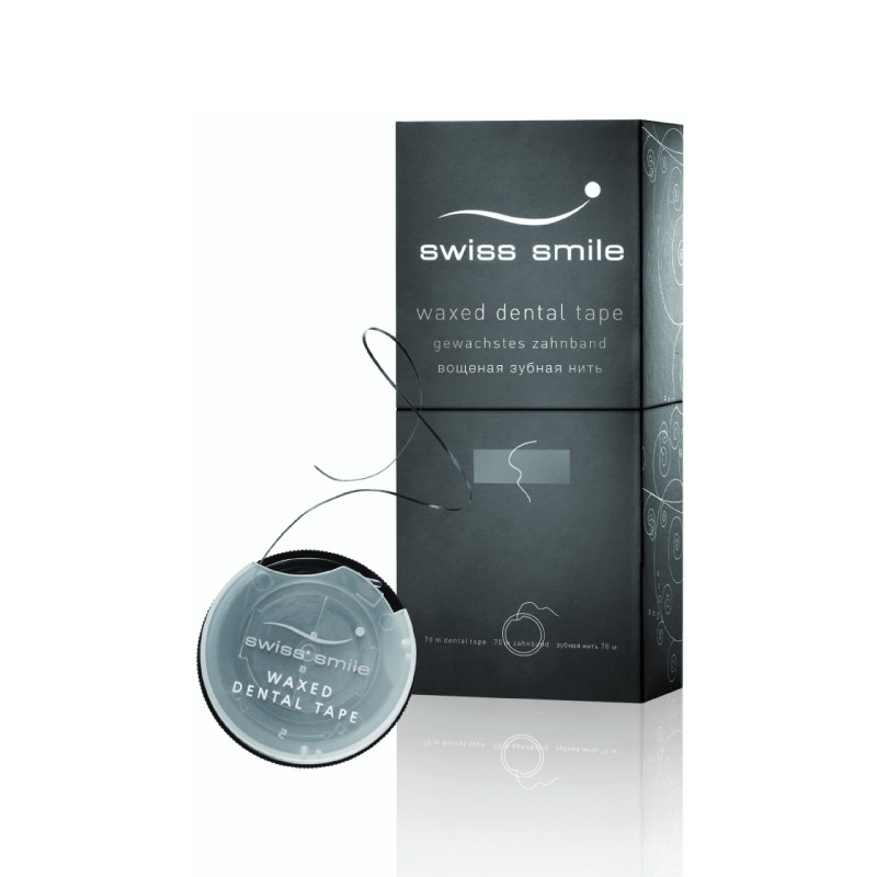 Swiss Smile Basel Зубная лента вощеная черная 70 м