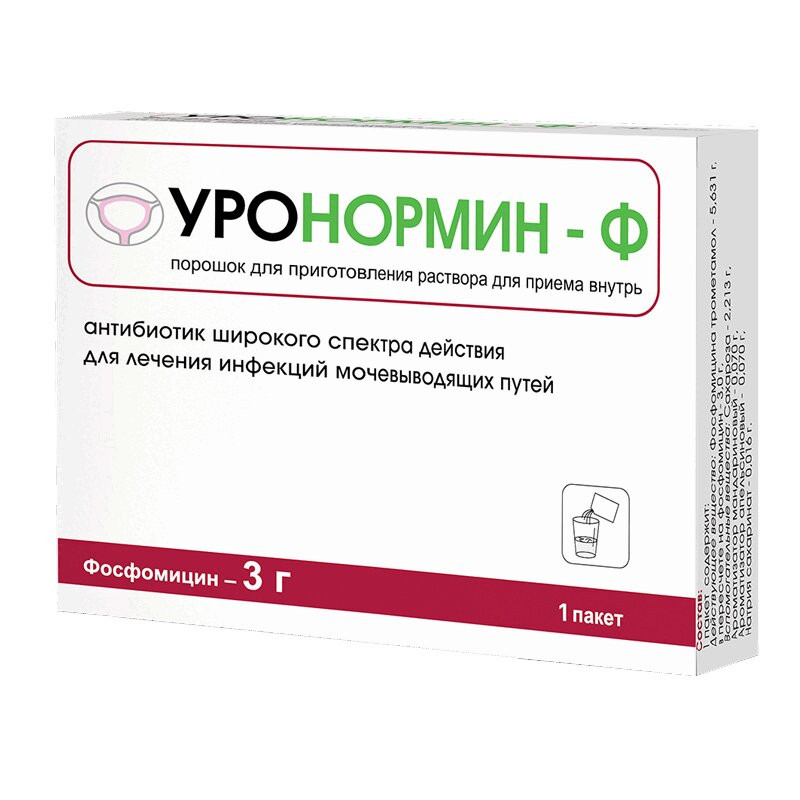Уронормин-Ф 3 г порошок для приготовления раствора для приема внутрь 8 г
