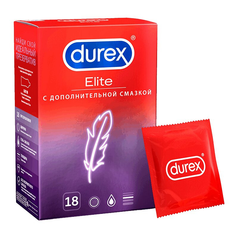 Durex Elite Презервативы сверхтонкие с дополнительной смазкой 18 шт