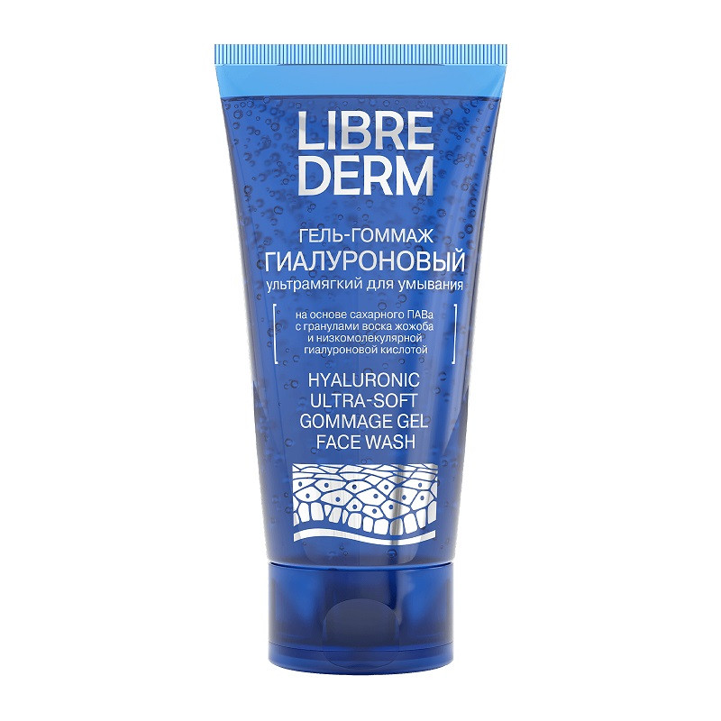 Librederm Hyaluronic Гиалуроновый Гель-гоммаж для умывания ультрамягкий 150 мл
