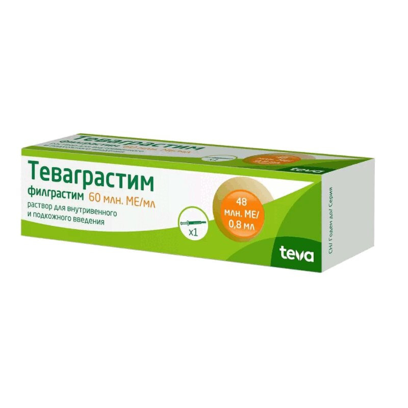 Теваграстим 60 млн МЕ/мл раствор для инъекций шприц 0,8 мл