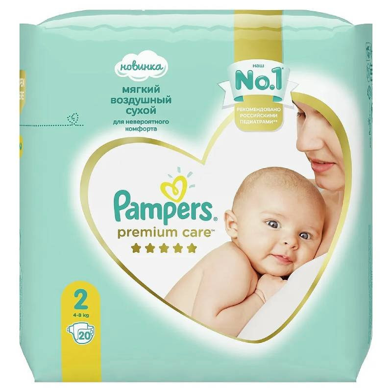 Pampers Premium Care 2 Подгузники детские 4-8 кг 20 шт