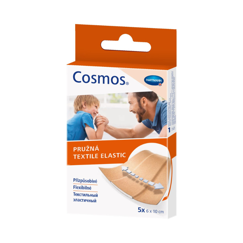 Cosmos Textile Elastic Пластырь эластичный Телесный 6 см х 10 см 5 шт