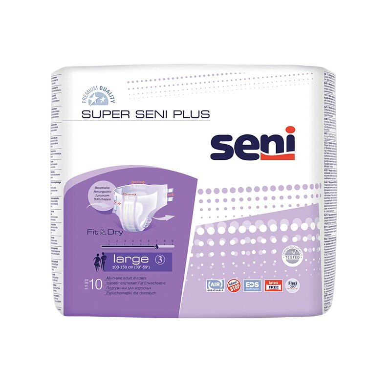 Seni Super Plus Подгузники для взрослых размер L 10 шт