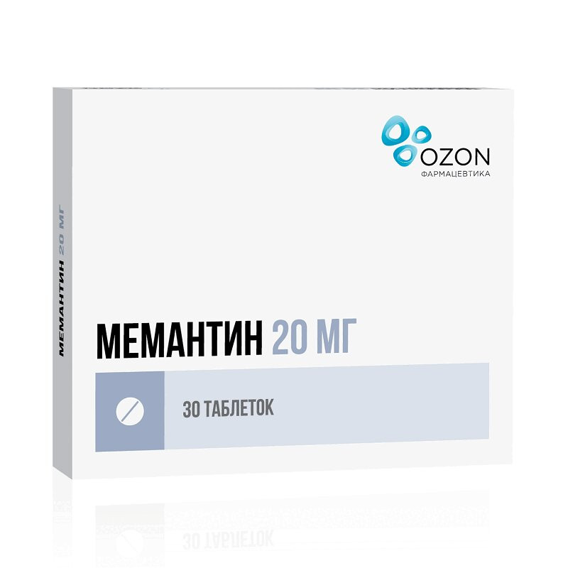 Мемантин 20 мг таблетки 30 шт