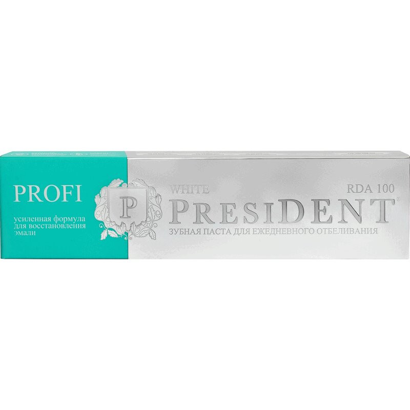 PresiDENT Profi White Зубная паста для ежедневного отбеливания 100 RDA 50 мл