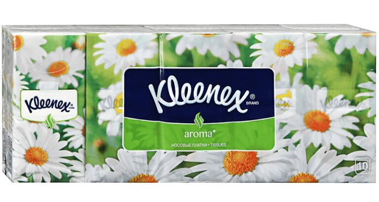 Kleenex Aroma Платки бумажные носовые Ромашка 10х10 шт