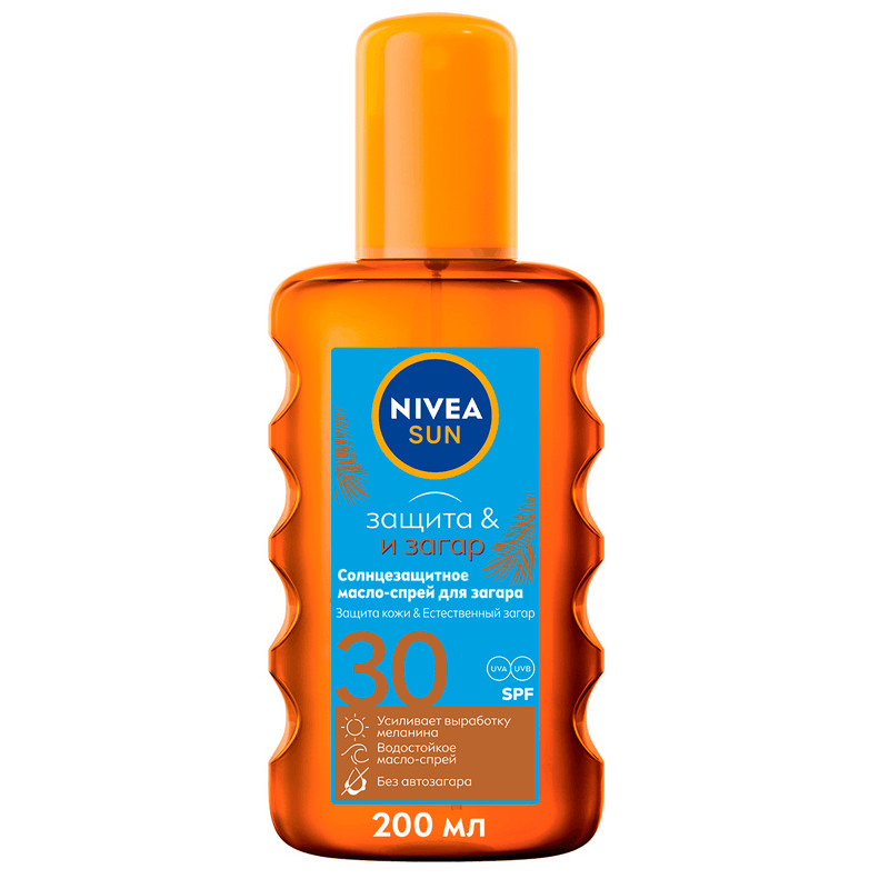 Nivea Sun Масло-спрей солнцезащитное Защита и загар SPF 30 200 мл