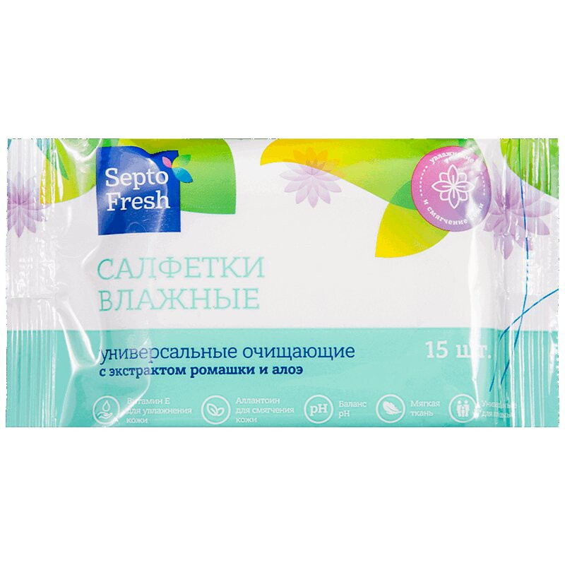 SeptoFresh Салфетки влажные универсальные 15 шт