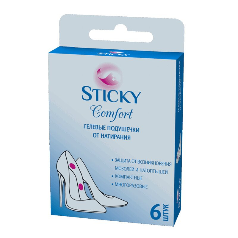 Sticky Comfort Подушечки гелевые от натирания 6 шт
