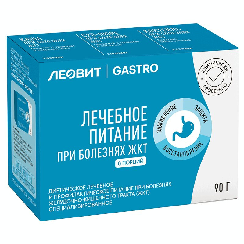Леовит Гастрo Лечебное питание при болезнях ЖКТ 6 порций 90 г