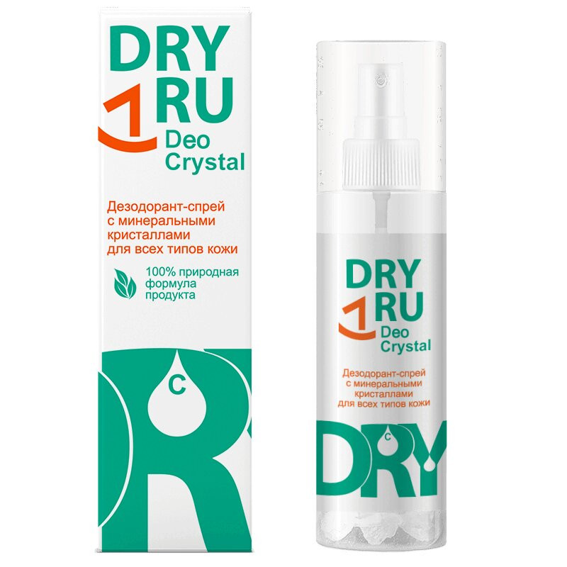 DRY RU Део Кристал Дезодорант-спрей с минеральными кристаллами 40 г
