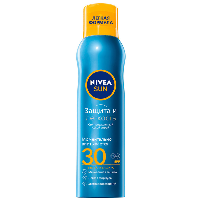 Nivea Sun Спрей солнцезащитный Защита и легкость SPF 30 200 мл