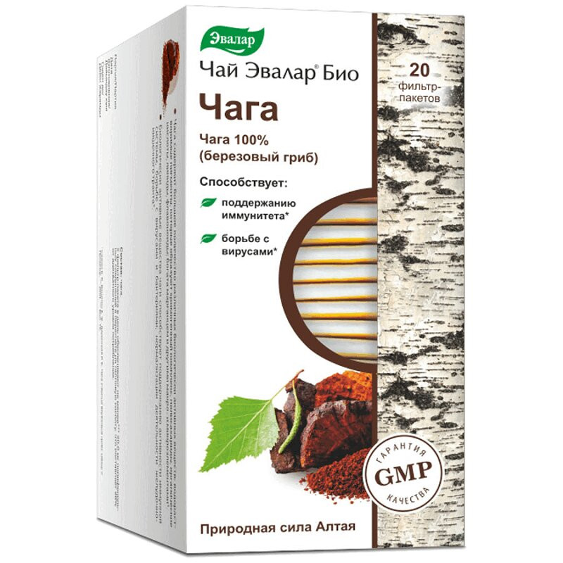 Эвалар Био Чай Чага фильтр-пакеты 1,5 г 20 шт