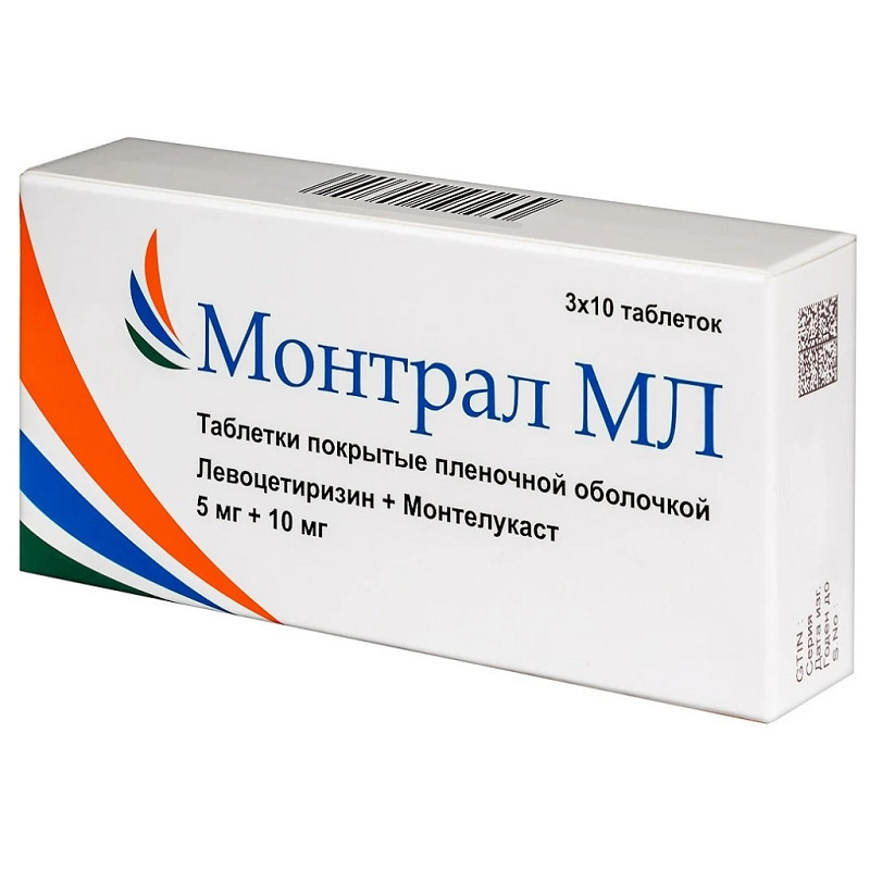 Монтрал МЛ 5 мг+10 мг таблетки 30 шт
