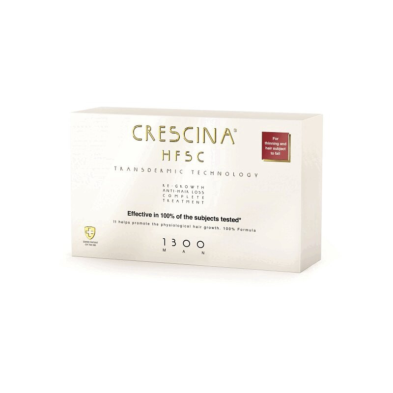 Crescina Transdermic HFSC 1300 Комплекс для лечения выпадения волос для мужчин 10 шт + 10 шт