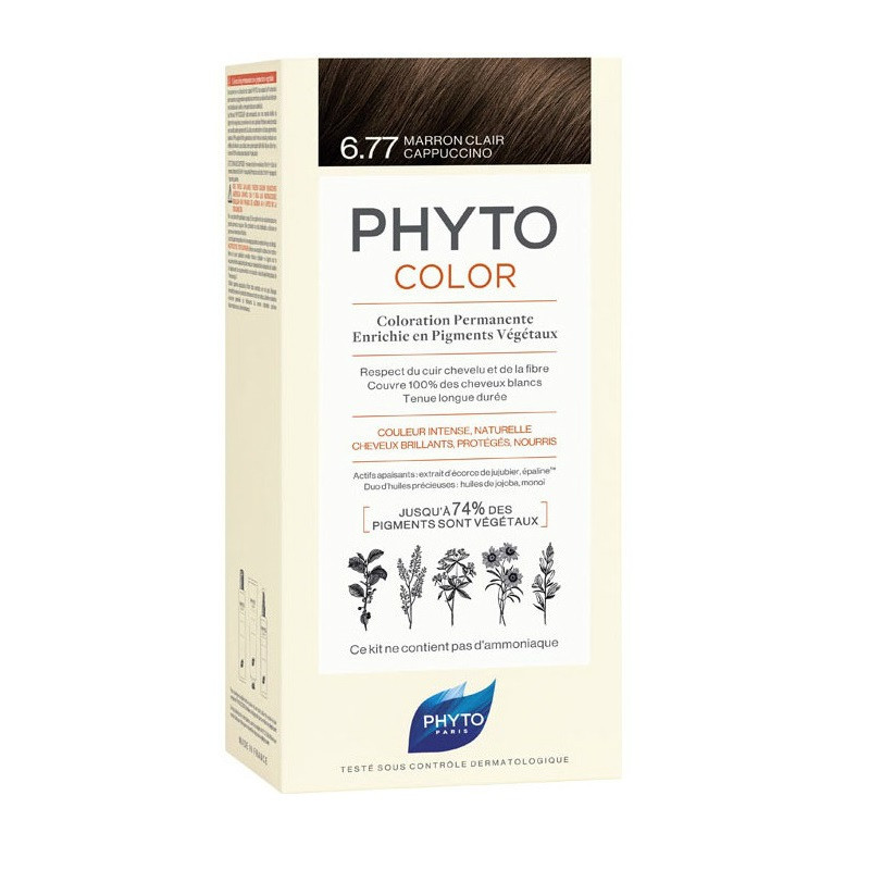 Phyto Колор Крем-краска для волос Тон 6.77 Светлый каштан-Капучино