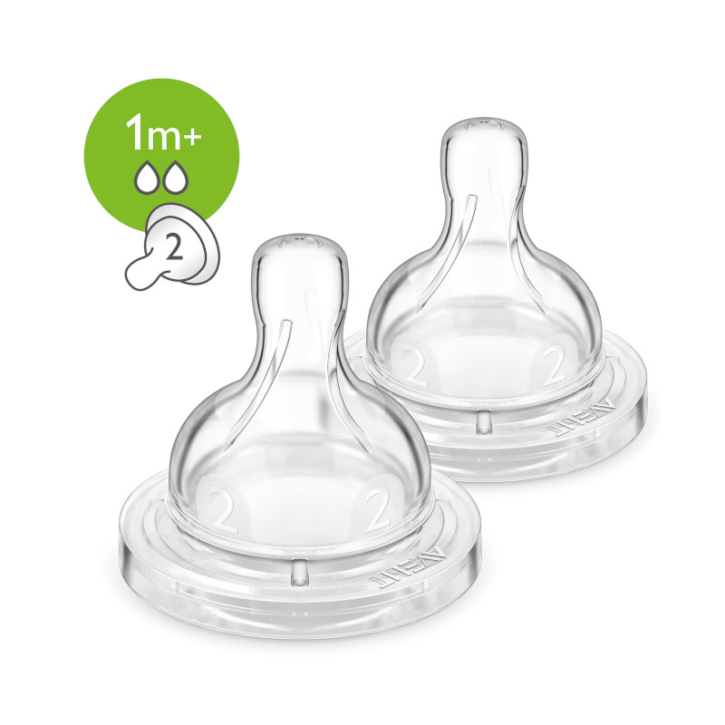 Philips Avent Classic+ Anti-colic Соска силиконовая медленный поток с 1 месяца 2 шт