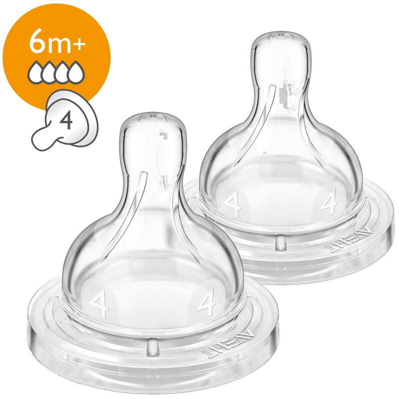 Philips Avent Classic+ Anti-colic Соска силиконовая быстрый поток с 6 месяцев 2 шт