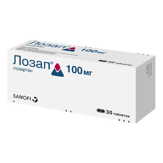 Лозап 100 мг таблетки 30 шт