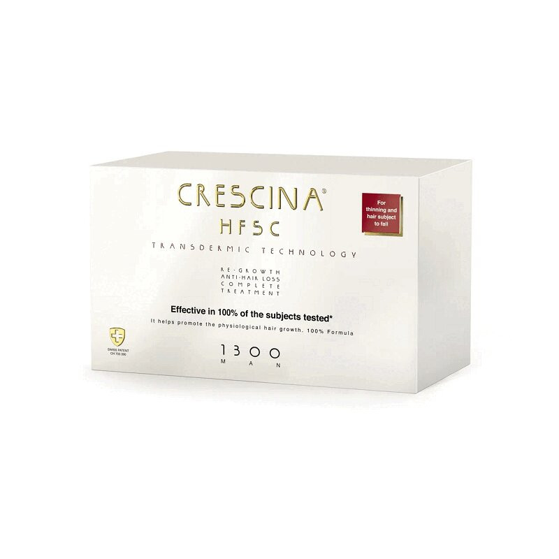 Crescina Transdermic HFSC 1300 Комплекс для лечения выпадения волос для мужчин 20 шт + 20 шт
