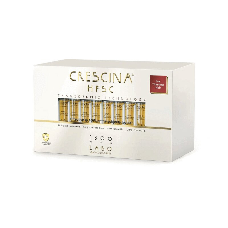 Crescina Transdermic HFSC 1300 Лосьон для стимуляции роста волос для мужчин 40 шт