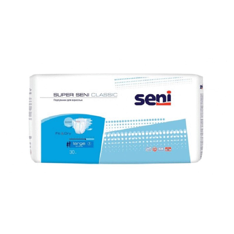Seni Super Classic Подгузники для взрослых размер L 30 шт