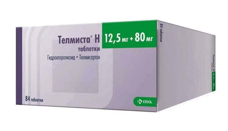 Телмиста Н 12,5 мг+80 мг таблетки 84 шт