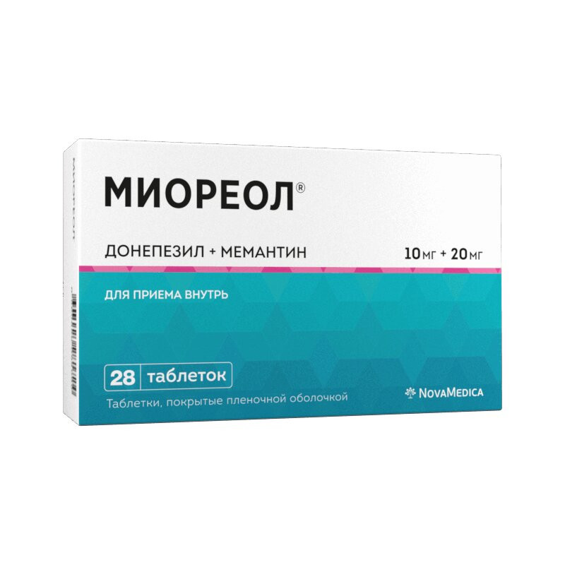 Миореол 10 мг+20 мг таблетки 28 шт