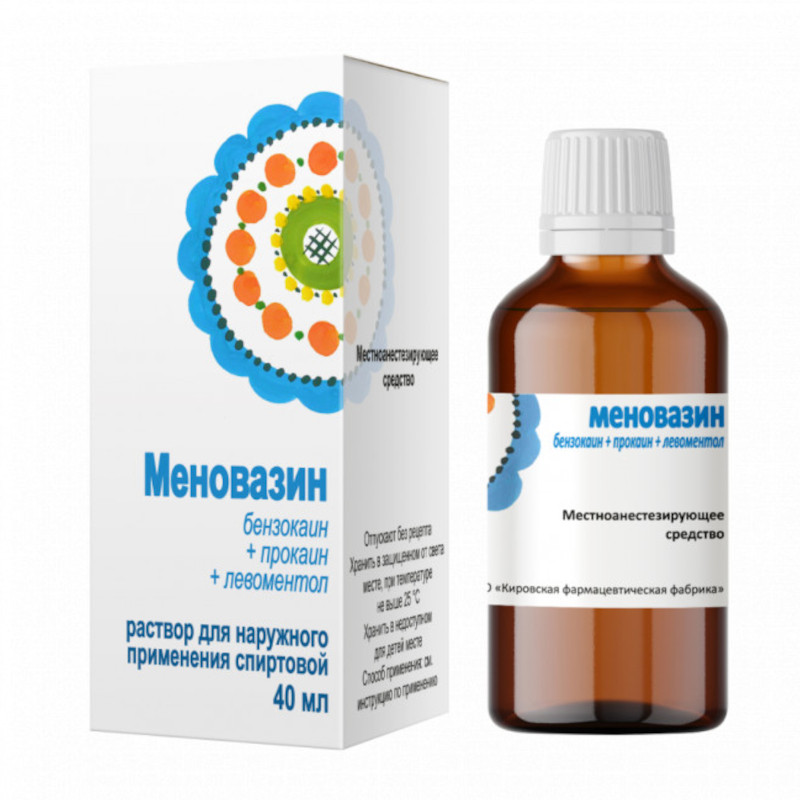 Меновазин раствор спиртовой для наружного применения 40 мл