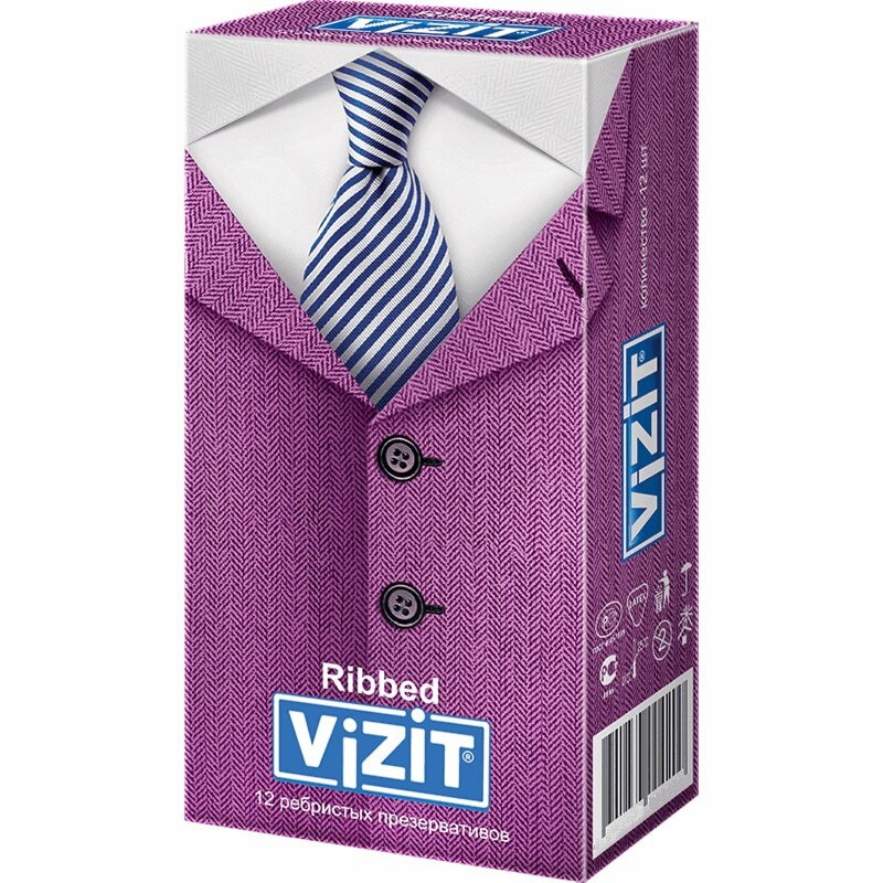 Vizit Ribbed Презервативы ребристые 12 шт