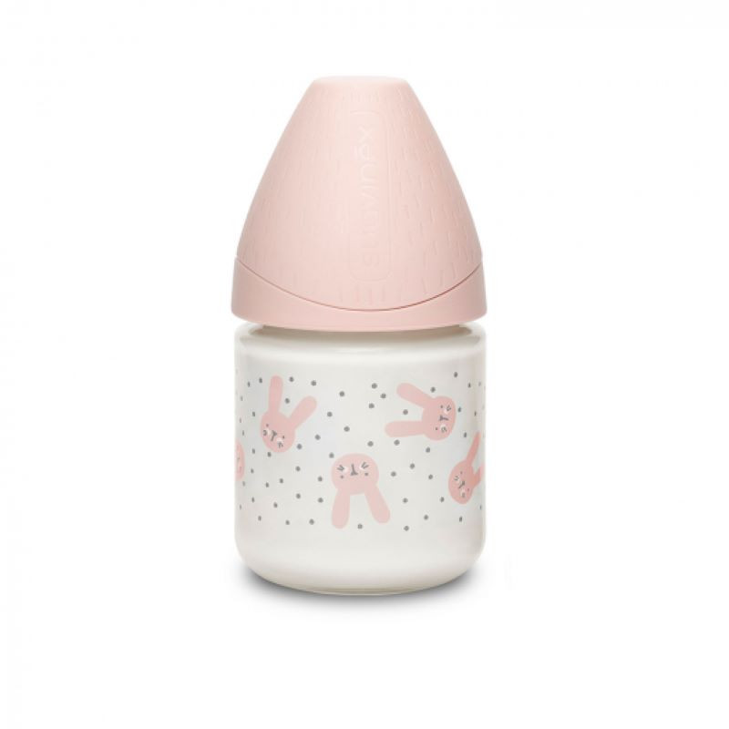 Suavinex Hygge Baby Бутылочка с круглой силикиновой соской Розовый с точками 120 мл