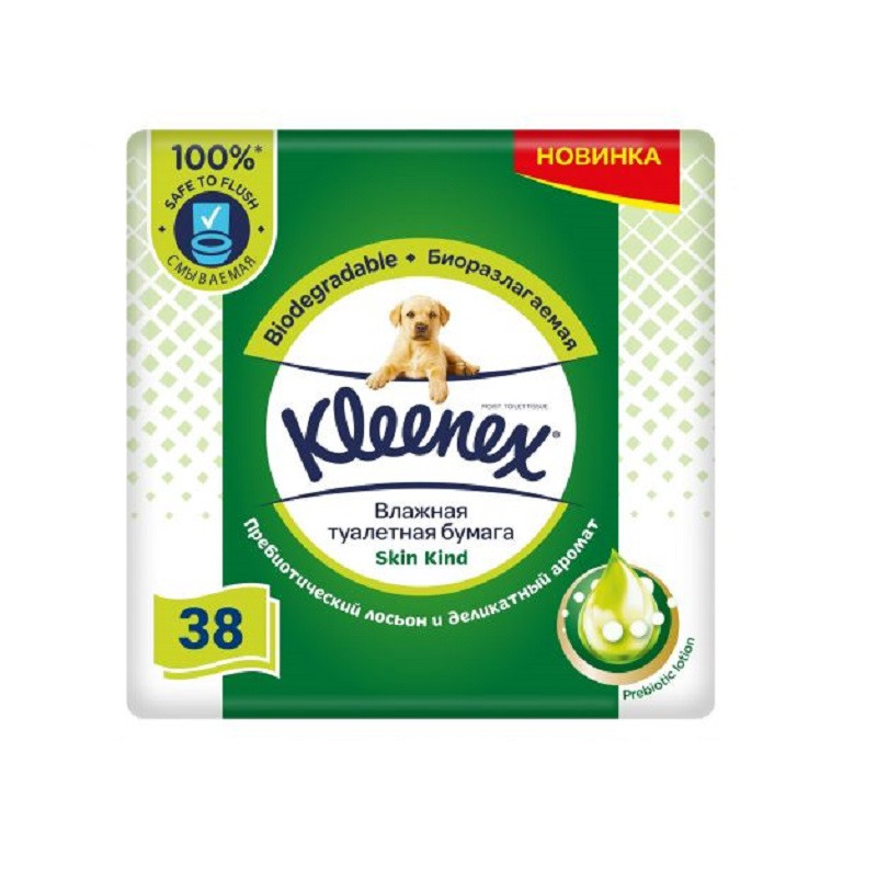Kleenex Skin Kind Бумага туалетная влажная 38 шт