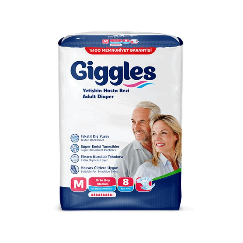 Giggles Подгузники для взрослых размер М 8 шт
