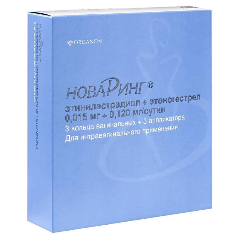НоваРинг 0,015 мг+0,120 мг/сутки кольцо вагинальное 3 шт + аппликатор 3 шт