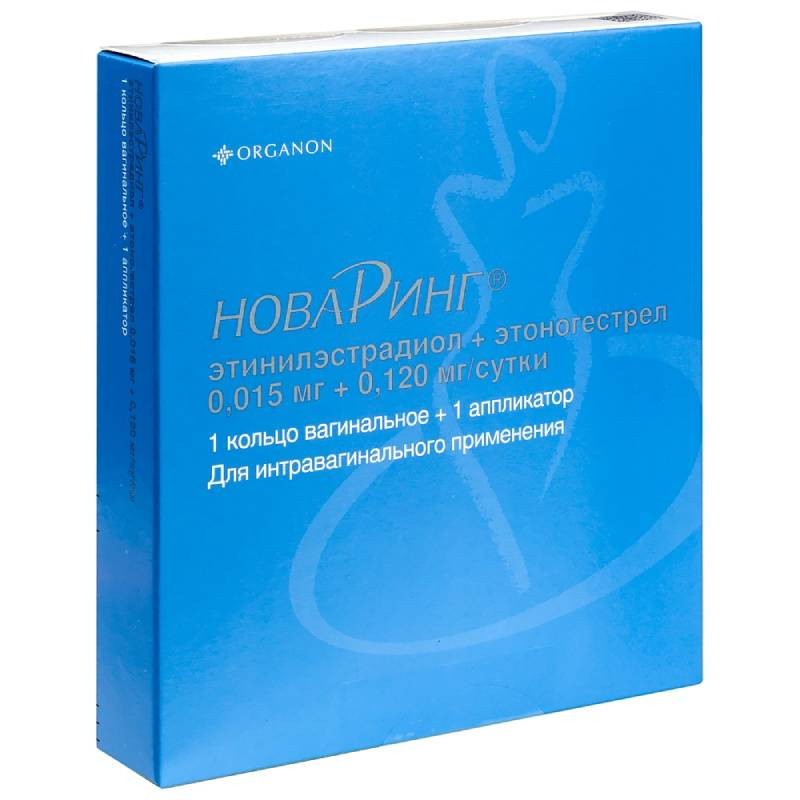 НоваРинг 0,015 мг+0,120 мг/сутки кольцо вагинальное 1 шт + аппликатор 1 шт