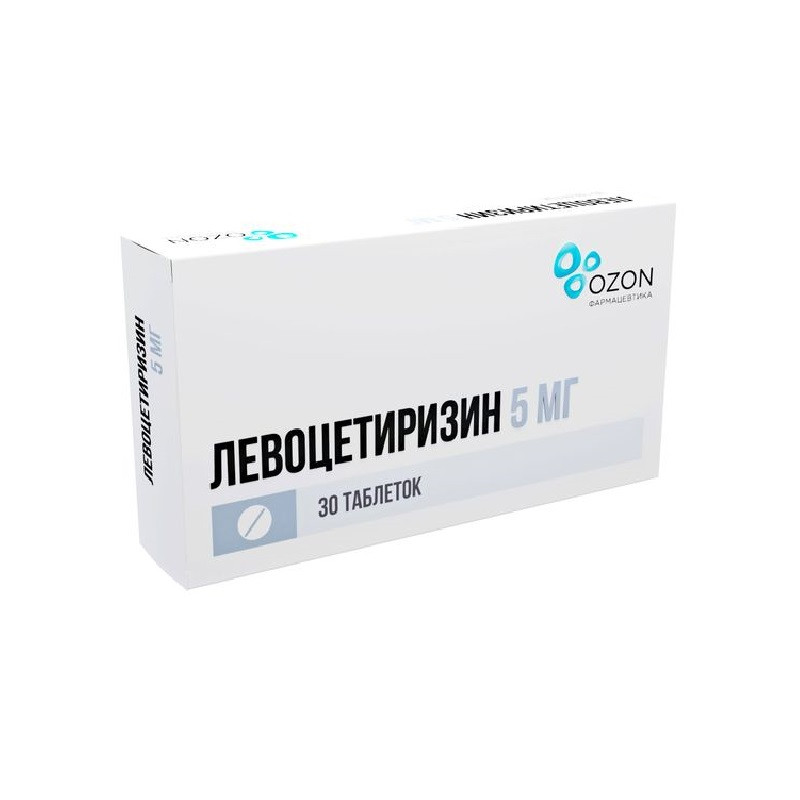 Левоцетиризин 5 мг таблетки 30 шт