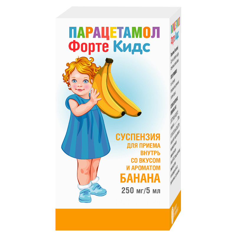 Парацетамол ФортеКидс 250 мг/5 мл суспензия для приема внутрь Банан 80 мл
