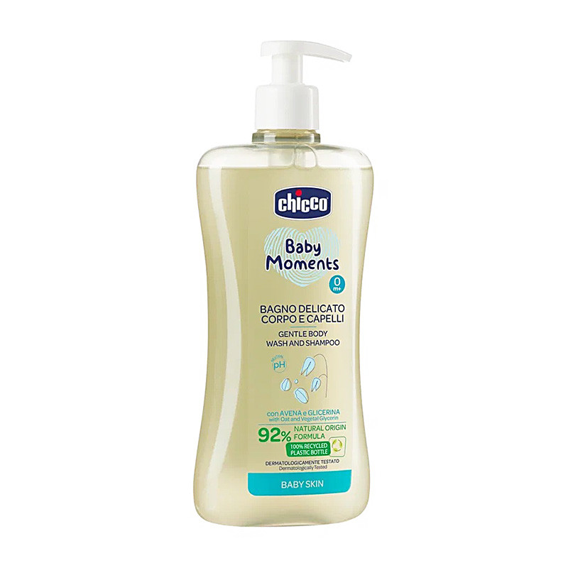 Chicco Baby Moments Пена нежная для мытья волос и тела 500 мл