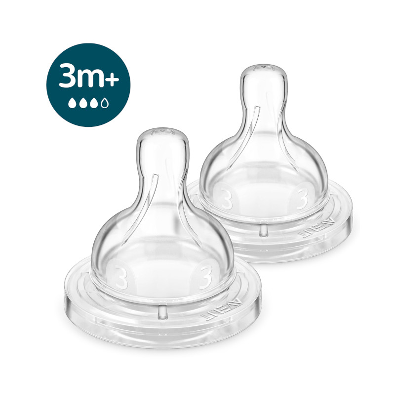 Philips Avent Anti-colic Соска силиконовая средний поток с 3 месяцев 2 шт