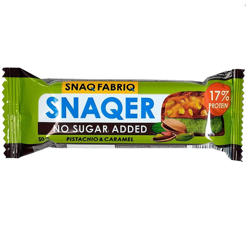 Snaqer Батончик протеиновый глазированный Фисташки-Карамель 50 г