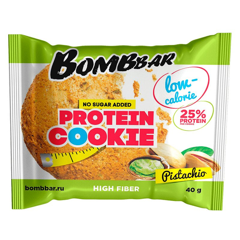 Bombbar Печенье неглазированное протеиновое Фисташка 40 г