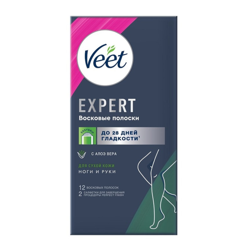 Veet Expert Восковые полоски для депиляции сухой кожи 12 шт