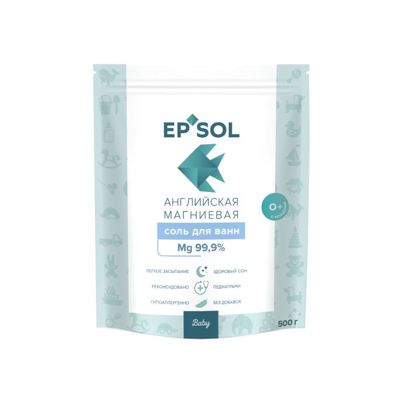 Epsol Baby Соль для ванн английская магниевая для детей с рождения 500 г