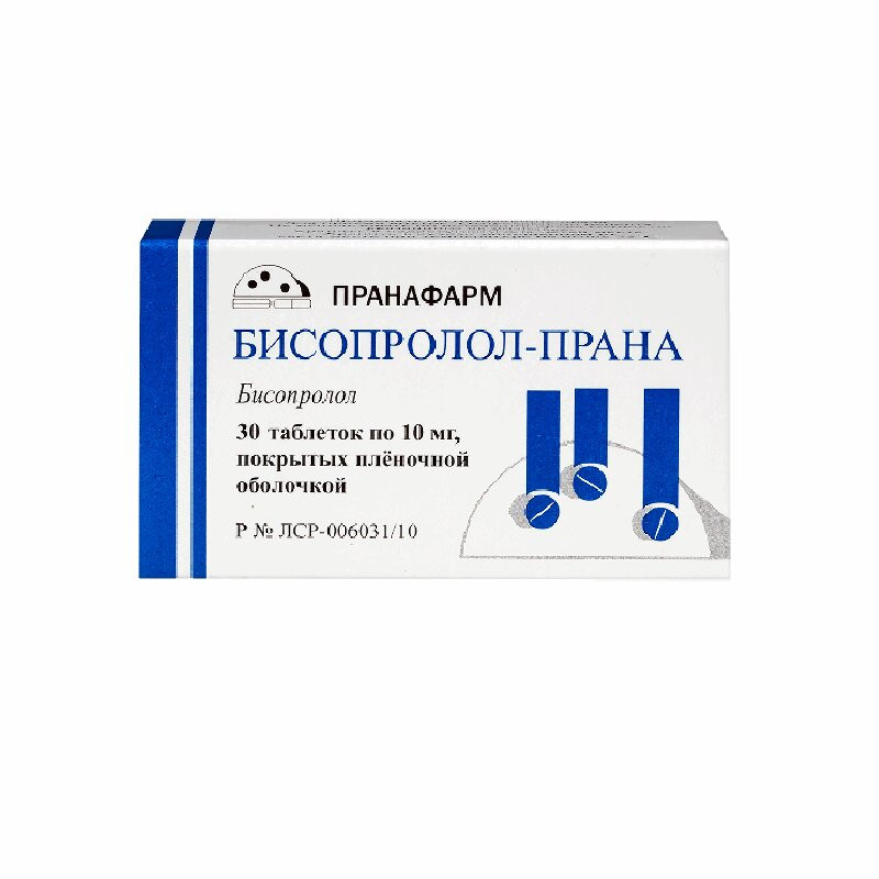 Бисопролол-Прана 10 мг таблетки 30 шт
