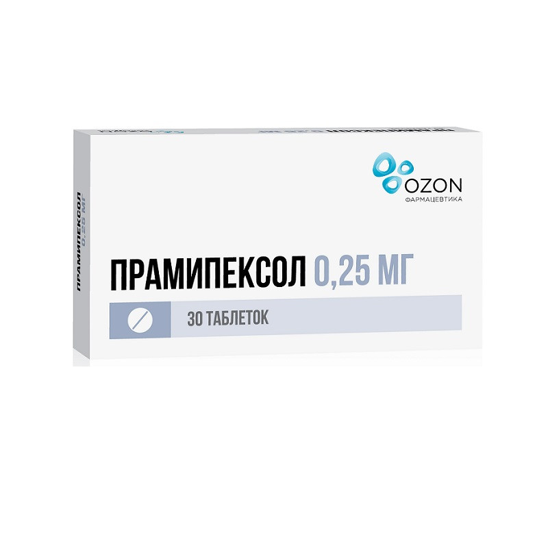 Прамипексол 0,25 мг таблетки 30 шт